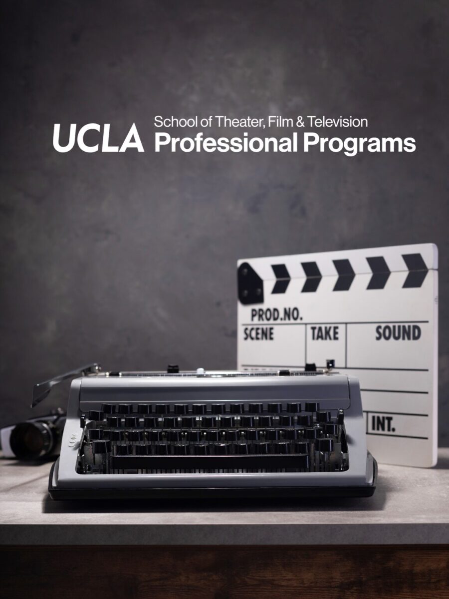 Typewriter with film clapboard.
